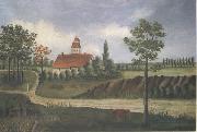 Henri Rousseau Landscape with Farm and Cow oil painting reproduction